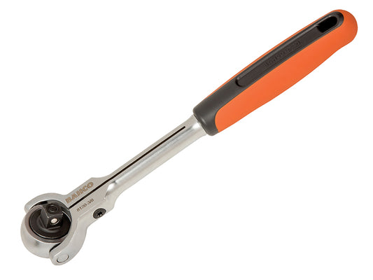Bahco 3/8in Drive Swivel Head Ratchet 72 Teeth Provide A 5° Action BAH812038