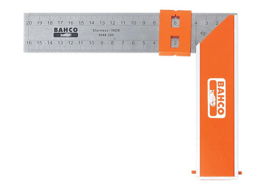 Bahco 9048-200 Aluminium Block & Steel Try Square 200mm (8in) BAH9048200