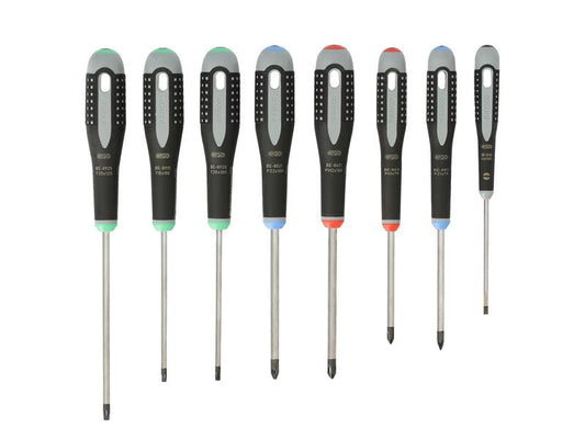 Bahco ERGO Screwdriver Set 8 Piece Comfort Handles Mixed Set BE-9872