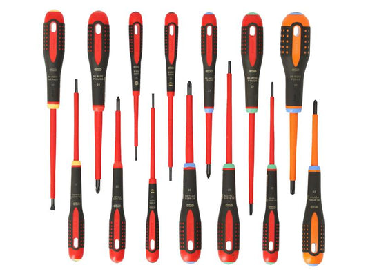 Bahco ERGO Screwdriver Set 14 Piece Slotted Phillips Pozidriv TORX BE-9872