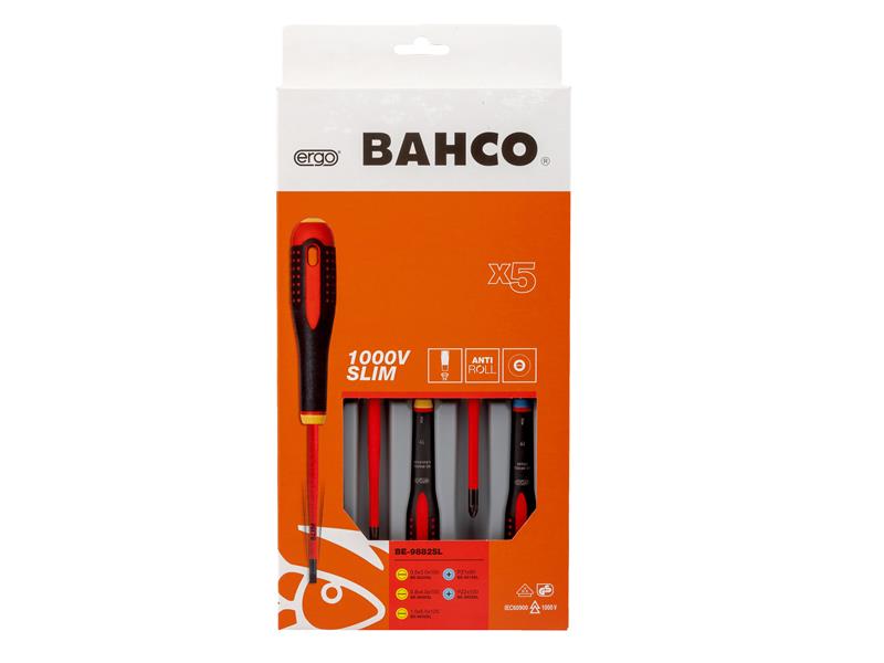 Bahco BE-9882SL ERGO™ Slim VDE Insulated Screwdriver Set, 5 Piece BAH9882SL
