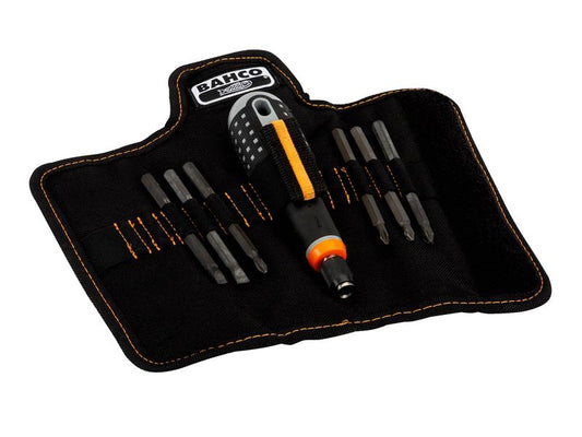 Bahco ERGO Screwdriver Set Interchangeable Blades 7 Piece In A Pouch BAHBE8571