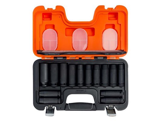 Bahco 1/2in Drive Deep Metric Impact Socket Set Single Hex 14 Piece DD/S14