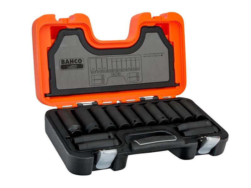 Bahco 1/2in Drive Deep Metric Impact Socket Set Single Hex 14 Piece DD/S14