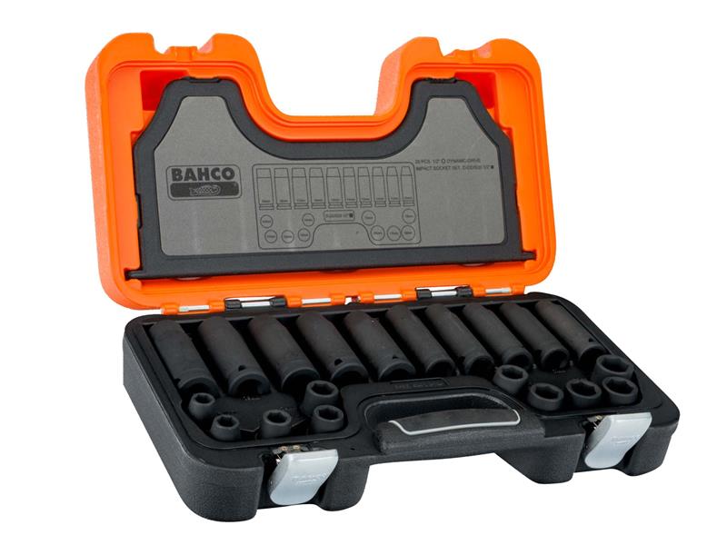Bahco Metric Impact Socket Set 1/2in Drive 20 Piece Deep And Standard DDS20