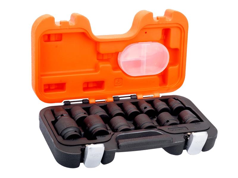 Bahco Metric Impact Socket Set 14 Piece 1/2in Drive Standard Single Hex DS14