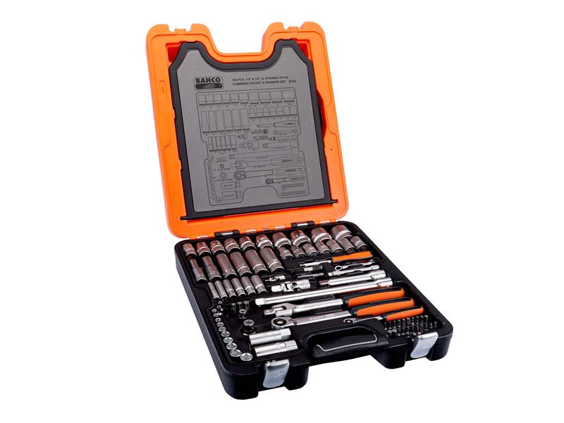 Bahco S103 1/4in &1/2in Dynamic Drive Socket & Spanner Set, 103 Piece BAHS103