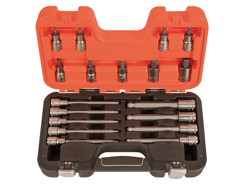 Bahco Metric Ball Ended 1/2in Drive Hex Socket Set 18 Piece Matt Finish S18HEX