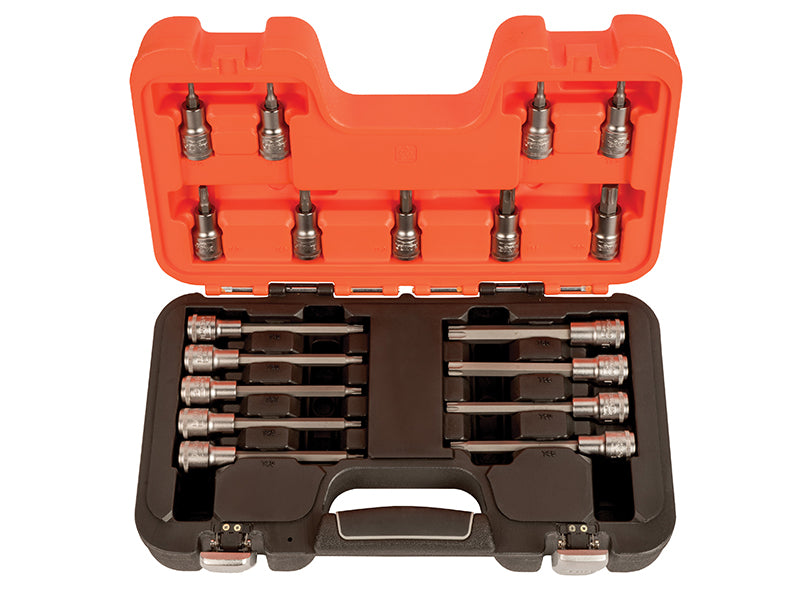 Bahco Torx Star 1/2in Drive Socket Set 18 Piece Long And Short S18TORX