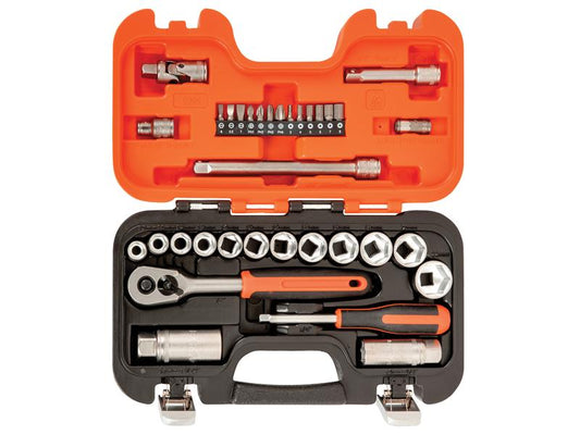 Bahco Metric Socket Set 34 Piece 3/8in Drive Single Hex Standard Length S330