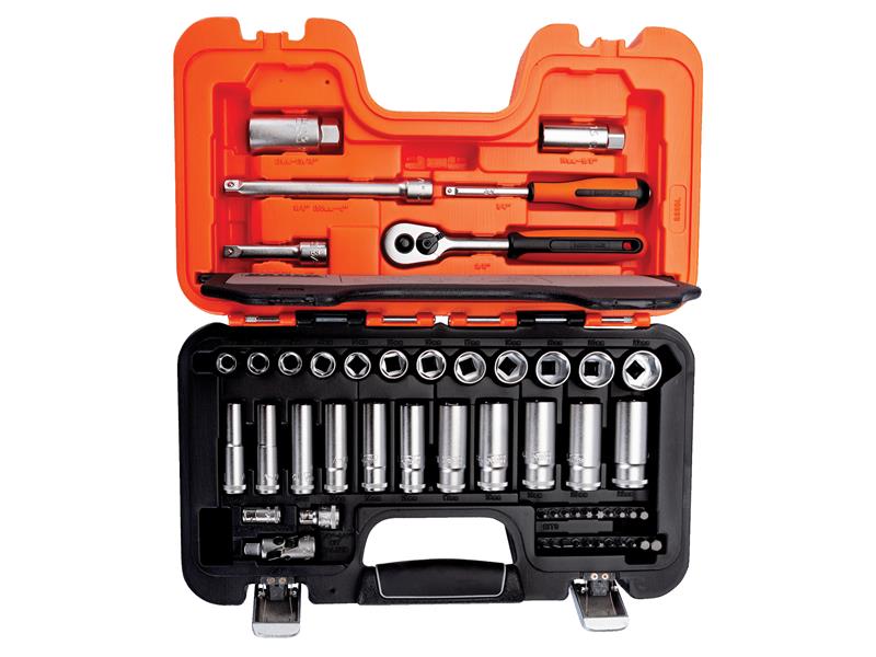 Bahco 3/8in Metric Deep And Standard Drive Socket Set 53 Piece Single Hex S330L