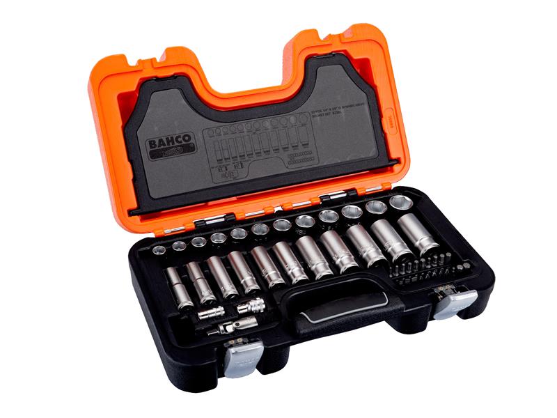Bahco 3/8in Metric Deep And Standard Drive Socket Set 53 Piece Single Hex S330L