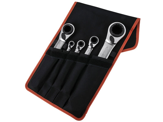 Bahco S4RM Series Reversible Ratchet Spanners Set, 5 Piece BAHS4RM5T