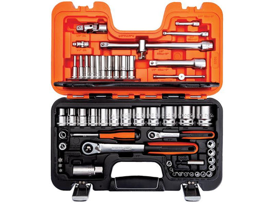 Bahco Metric Socket And Bit Set 56 Piece 1/4 & 1/2in Drive Bi Hex Boxed S560