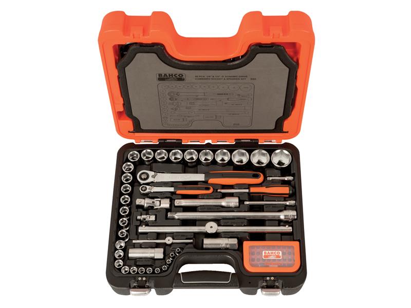 Bahco Metric 1/4 And 1/2"D Hex Socket Spanner And Accessory Set 95 Piece S95