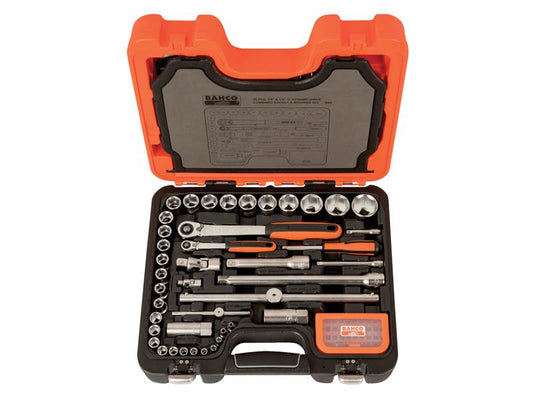 Bahco Metric 1/4 And 1/2"D Hex Socket Spanner And Accessory Set 95 Piece S95