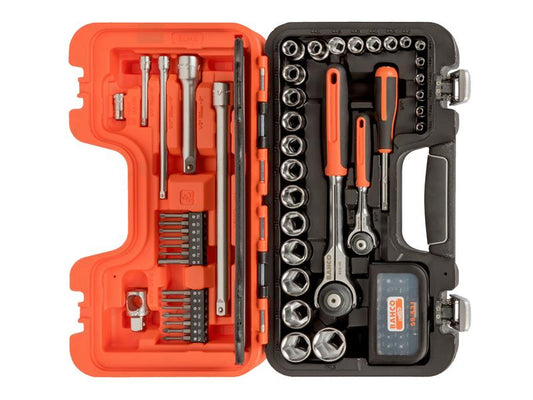 Bahco Metric 1/4in And 1/2in Drive Swivel Socket And Bit Set 79 Piece BAHSW79