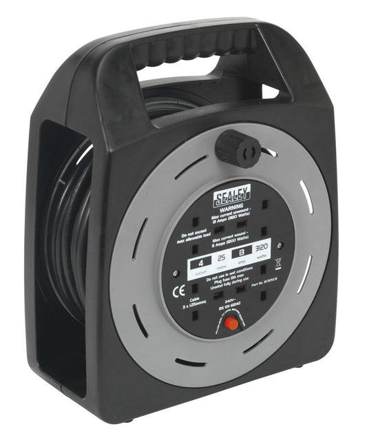 Sealey Cable Reel Box Type 25m 4 x 230V 1.25mm� Thermal Trip BCR25CB