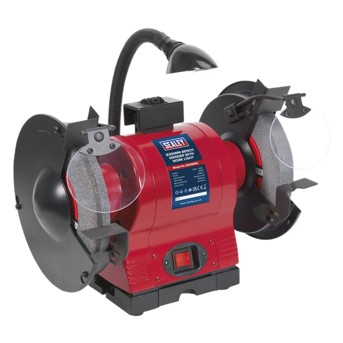 Sealey Bench Grinder �200mm with Worklight 550W/230V BG200WL