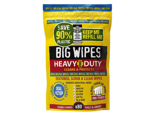 Big Wipes Heavy-Duty Pro+ Antiviral Wipes Refill Pouch 80 Wipes BGW2026