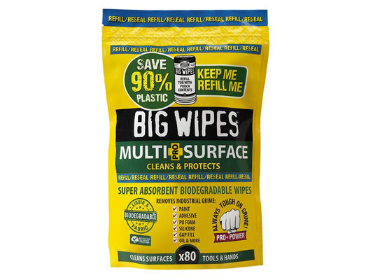 Big Wipes Multi-Surface Bio Pro+ Antiviral Wipes Refill Pouch 80 Wipes BGW2046