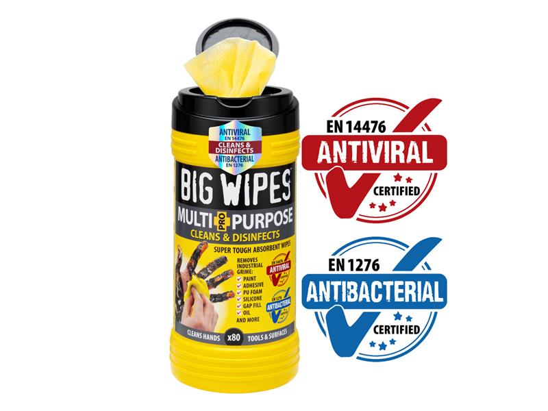 Big Wipes Multi-Purpose Pro+ Antiviral Wipes (Tub 80) BGW2410