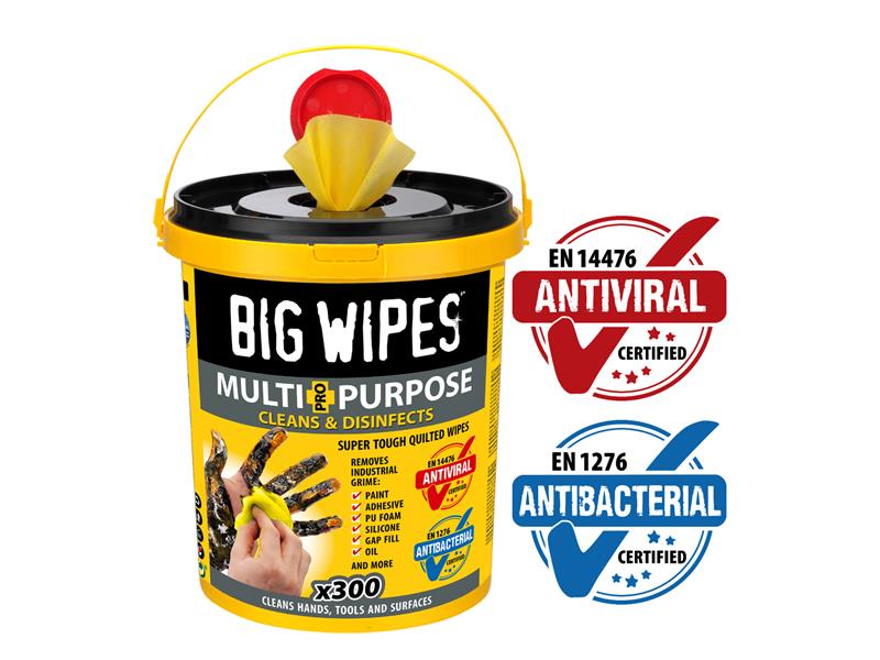 Big Wipes Multi-Purpose Pro+ Antiviral Wipes (Bucket 300) BGW2417