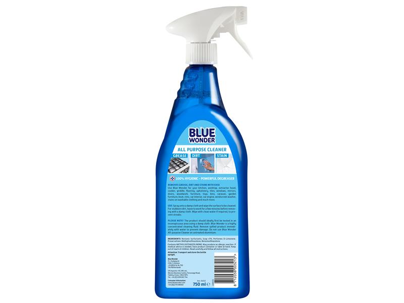 Blue Wonder All Purpose Spray 750ml Removes Grease Dirt And Stains BLW03213