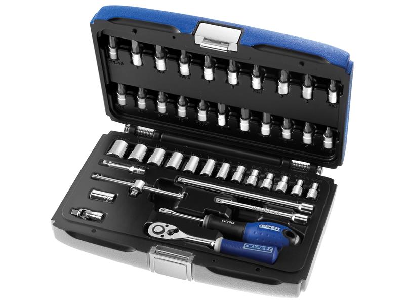 Expert 1/4in Drive Metric Socket Torx Hex & Accessory Set 42 Piece BRIE030702B