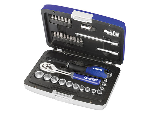Expert 1/4in Drive Metric Socket & Accessory Bit Set 34 Piece BRIE194672B