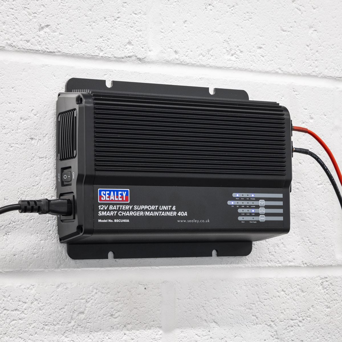 Sealey 12V Battery Charger Maintainer Smart Support Unit 40A 230V BSCU40A