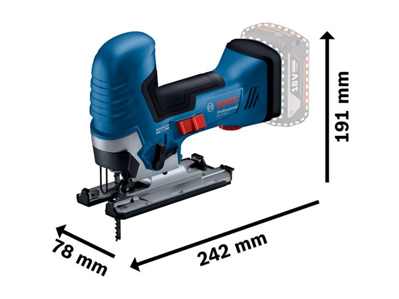 Bosch Professional Jigsaw 18V Bare Unit Stroke 26mm Cut Depth125mm BSH6015B2001