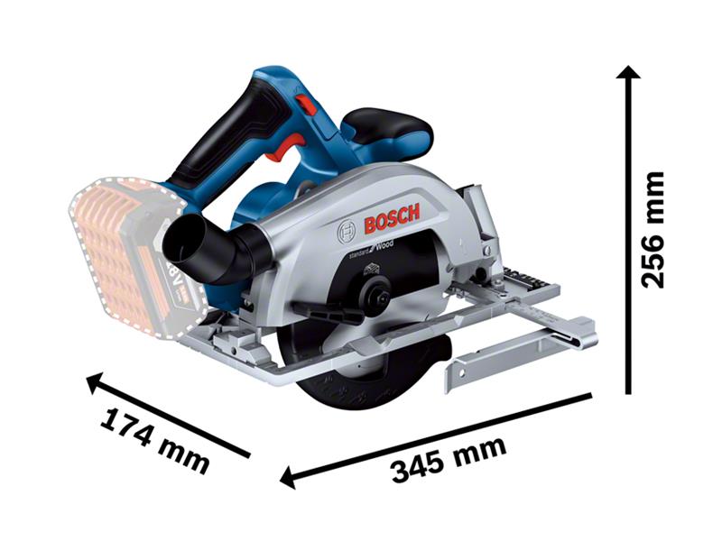 Bosch Professional Circular Saw 18V Bare Unit BSH6016C1200 GKS 18V-57-2