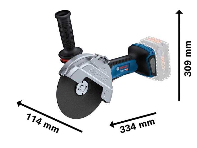 Bosch BITURBO Angle Grinder 180mm 18V Bare Unit Bore 22.23mm BSH6019H6L01