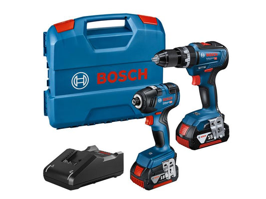 Bosch Twin Pack 18V 2 x 4.0Ah Li-ion Combi Drill Impact Driver BSH6019J2171
