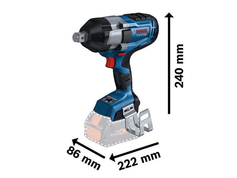 Bosch Pro BITURBO 3/4in Impact Wrench 18V Bare Unit Tor 1,700Nm GDS 18V-1050 HC