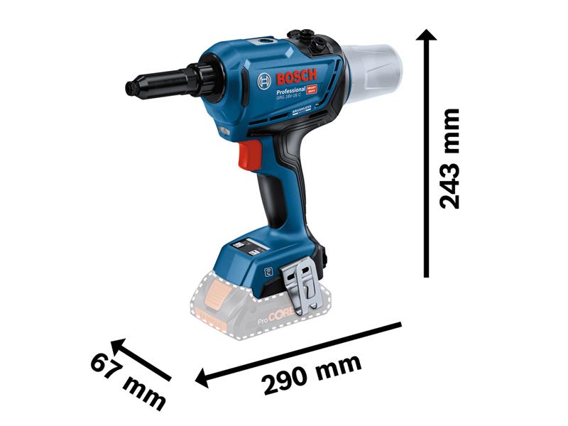 Bosch Professional Rivet Gun 18V Bare Unit Rivet Diameter 3-6.4mm GRG 18V-16C