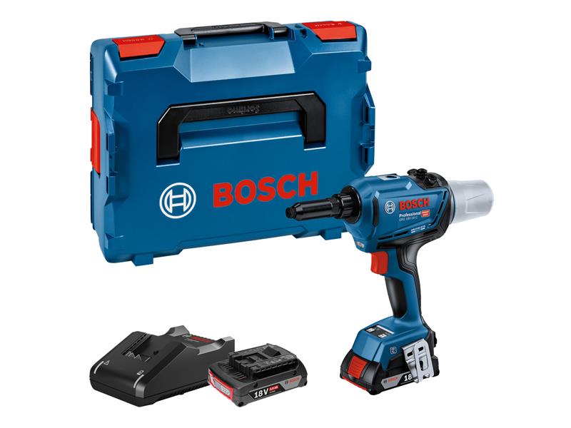 Bosch Rivet Gun 18V 2 x 2.0Ah Li-ion Batteries Rivet Dia 3-6.4mm GRG 18V-16 C
