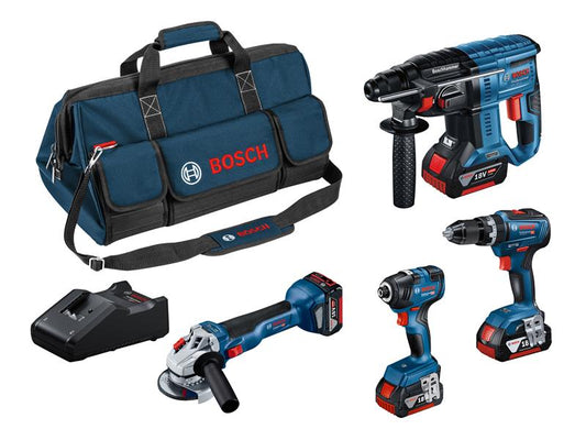 Bosch 4 Piece Power Tool Kit 18V 3 x 4.0Ah Li-ion Storage Bag BSH615990M2B
