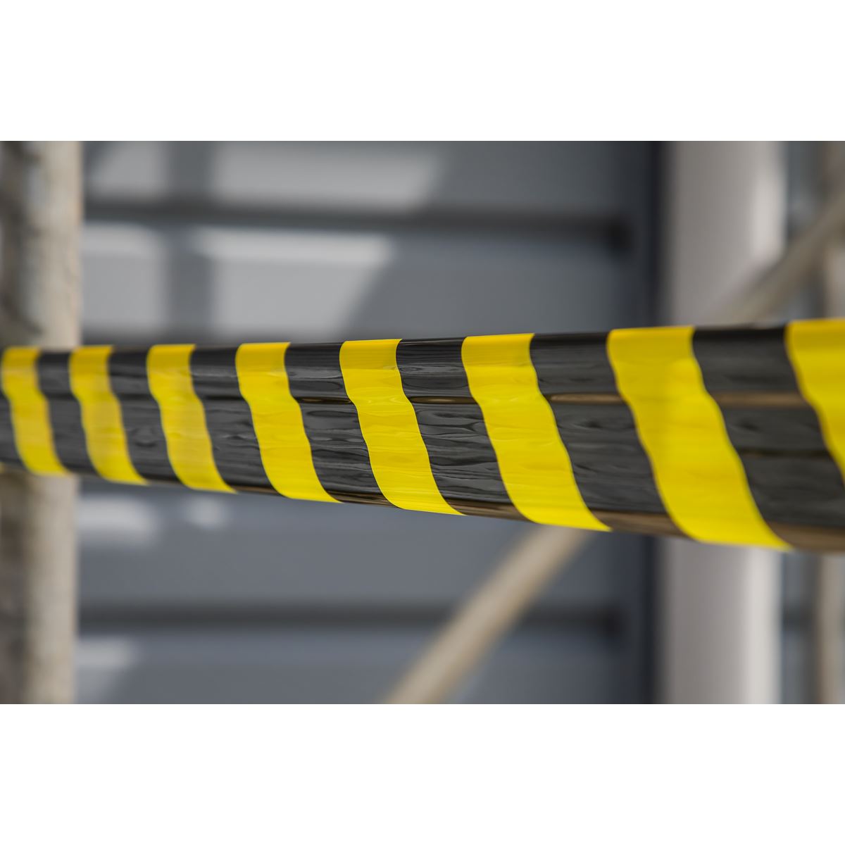 Sealey Hazard Warning Barrier Tape 80mm x 100m Black/Yellow Non-Adhesive BTBY