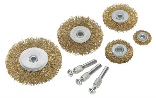 Sealey Wire Brush Set 8pc Brassed BWBS08