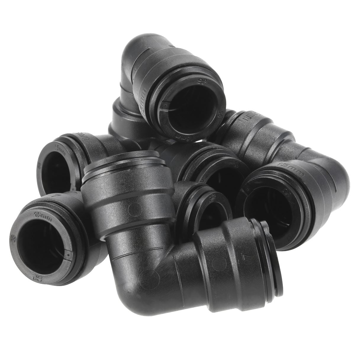 Sealey Equal Air Pipe Elbow 15mm Pack of 5 John Guest Speedfit PM0315E CAS15EE