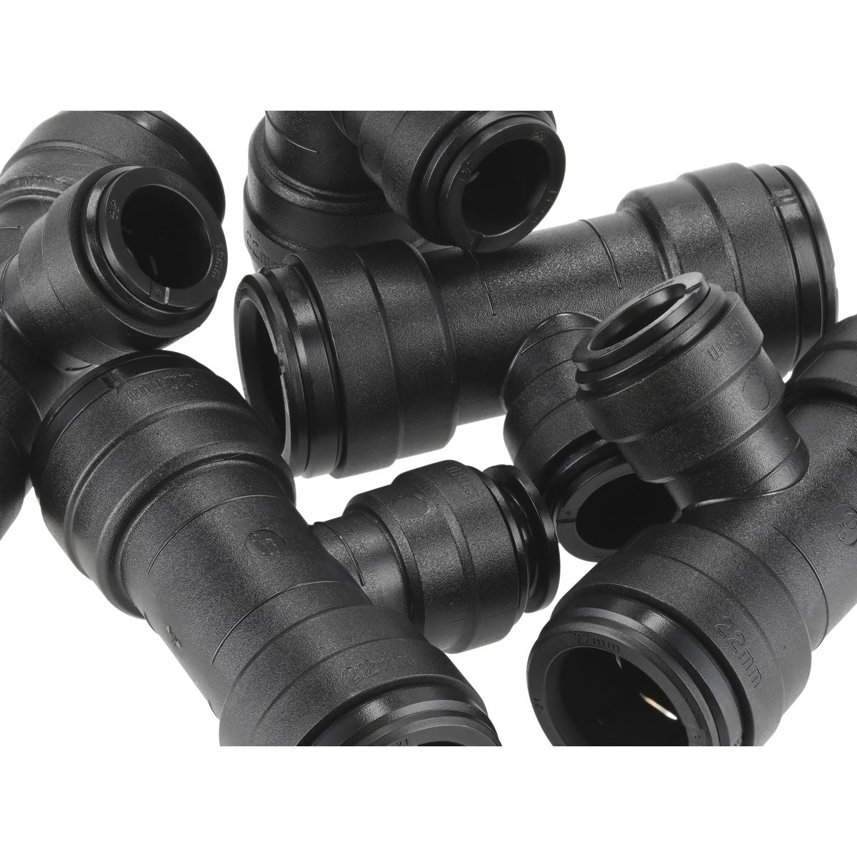 Sealey Reducing Air Pipe Tee 22- to 15mm Pack of 5 John Guest Speedfit CAS2215T