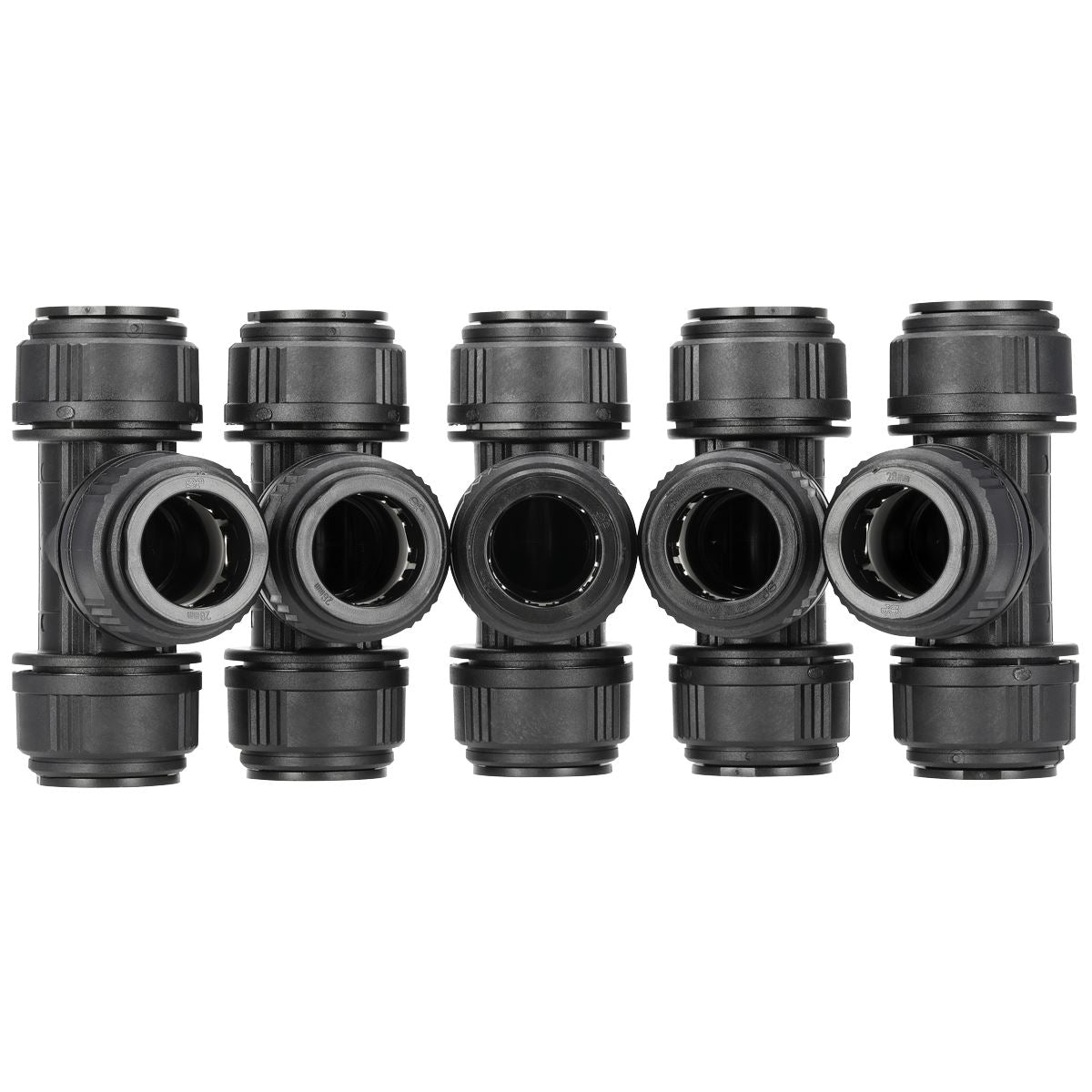 Sealey Equal Air Pipe Tee 28mm Pack of 5 John Guest Speedfit PM0228E CAS28ET