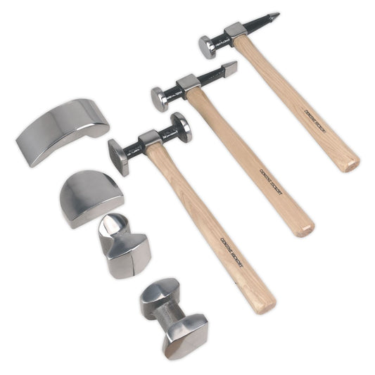 Sealey Panel Beating Set 7pc Drop-Forged Hickory Shafts CB507