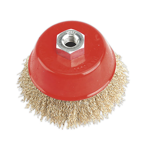 Sealey Brassed Steel Cup Brush �100mm M14 x 2mm CBC100