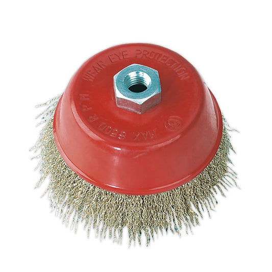 Sealey Brassed Steel Cup Brush �125mm M14 x 2mm CBC125