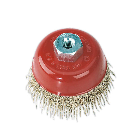 Sealey Brassed Steel Cup Brush �75mm M10 x 1.5mm CBC75