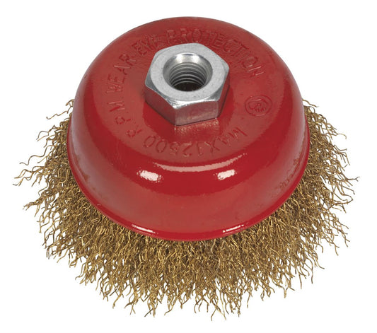 Sealey Brassed Steel Cup Brush �75mm M14 x 2mm CBC752