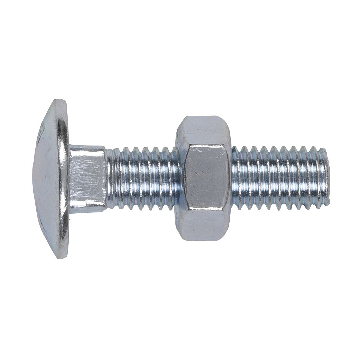 Sealey Coach Bolt & Nut M10 x 40mm Zinc Pack of 50 CBN1040